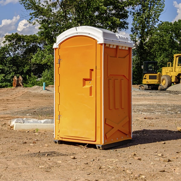 how often are the portable restrooms cleaned and serviced during a rental period in Reva